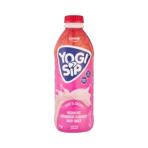 Danone Yogi Sip Thick And Creamy Medium Fat Strawberry Flavoured Dairy Snack 1kg