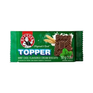 Bakers Topper Chocolate Mint Flavoured Cream Biscuits 50g