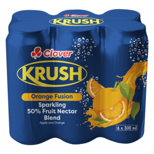 Krush Sparkling Orange Fusion Can 6 x 300ml