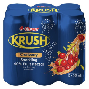 Krush Sparkling Cranberry Juice 6x300ml