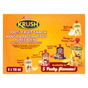 Clover Krush Mango & Passion Fruit Puree Blend 6 x 110ml